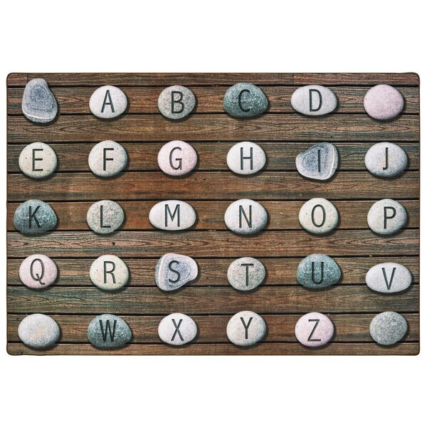 Carpets For Kids 8 x 12 ft. Rectangle Alphabet Stones Seating Rug 60218 - main